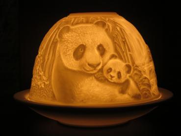 Dome Light Windlicht Pandabären, 32047, Kerzenfarm Hahn